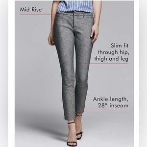 Banana Republic - Tweed Charcoal Slim Ankle Trousers